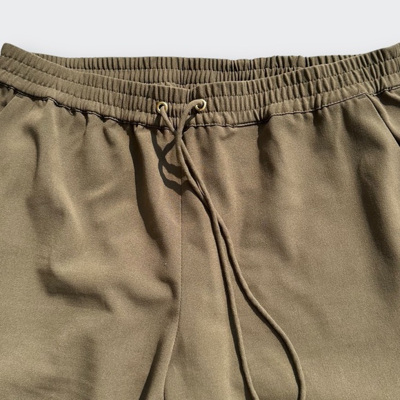 MICHAEL MICHAEL KORS Women Drawstring Joggers Pants High Rise Olive Green L - Picture 3 of 9